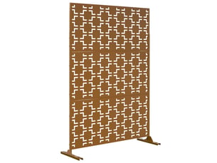 Cloison de séparation basciano pour extérieur et intérieur acier galvanisé 180 x 120 x 40 cm marron casa.pro