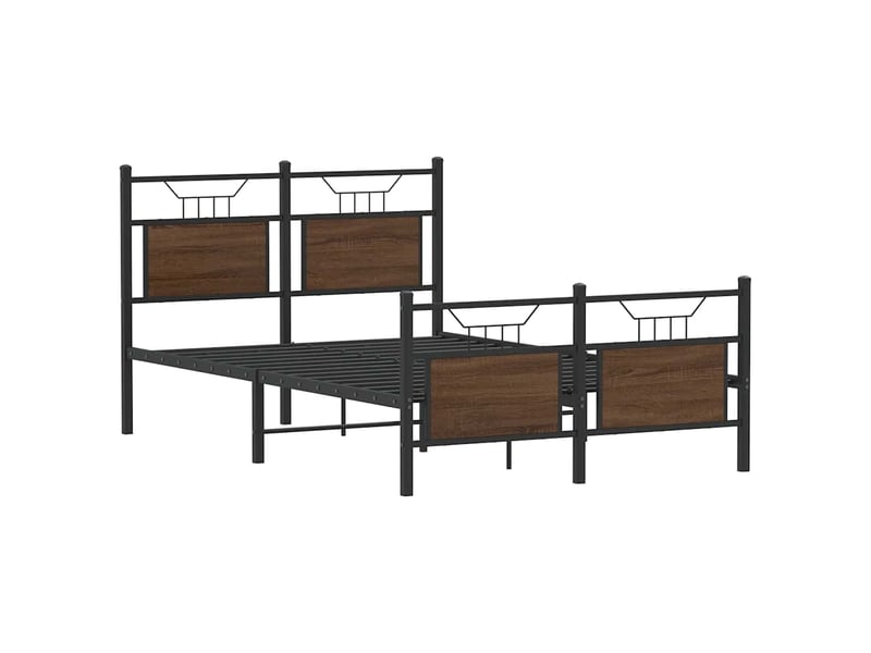  Lit double- lit adulte -  cadre de lit sans matelas chêne marron 120x190 cm  - Conforama B