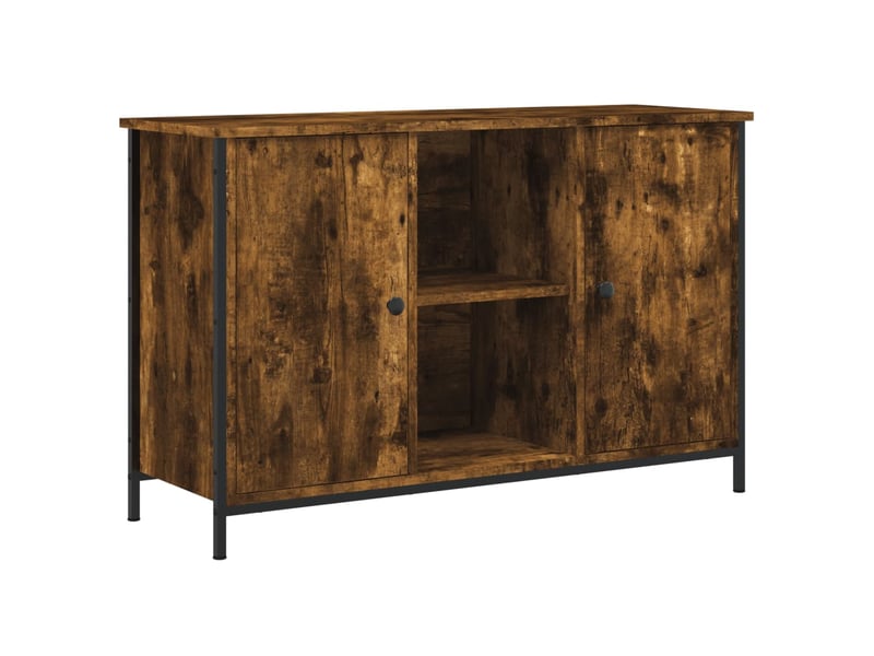  Meuble tv - banc tv - meuble de rangement chêne fumé 100x35x65 cm bois d'ingénierie  - Conforama A