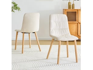Lot de 2 chaise de salle à manger 88 cm – blanc et bois – assise confortable style nordique