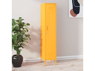 Armoire à casier, rangement de bureau jaune moutarde 35x46x180 cm acier