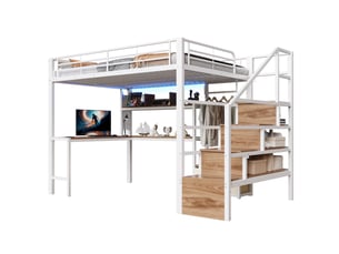 Lit mezzanine 140x200 cm   Morn Vibe coloris blanc