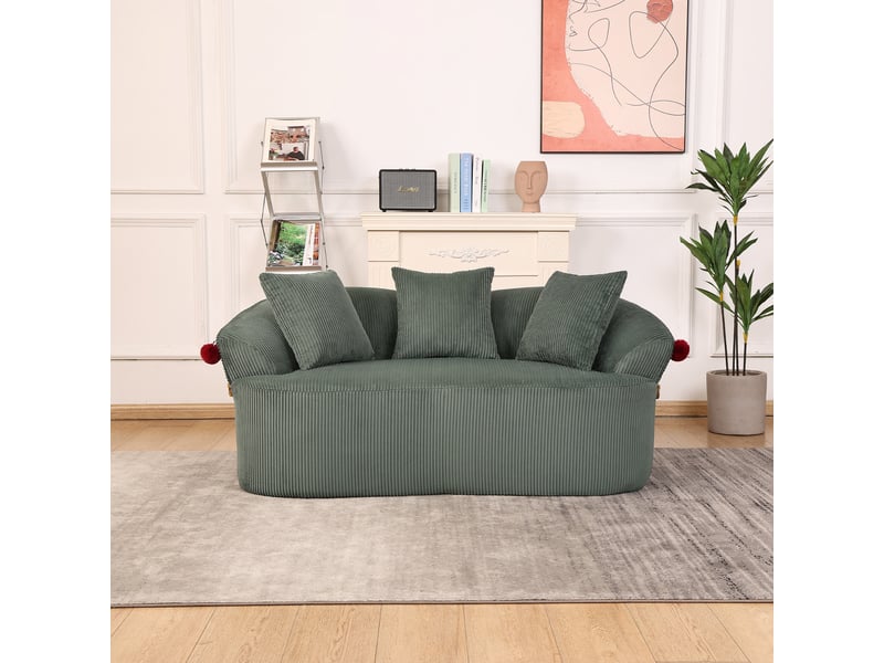  Canapé droit 2 places en cordonnet, design chapeau de clown, coussins et tapis pour animal inclus, ambiance chaleureuse et confortable  - Conforama B