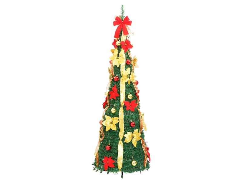 Sapin de noël artificiel, arbre de noël escamotable 50 led vert 120 cm shl3182 - Conforama E
