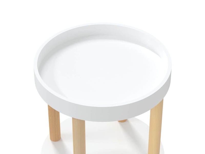  Desserte de cuisine, chariot à 3 niveaux blanc 38x38x82 cm bois d'ingénierie et pin  - Conforama E