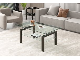 Table basse rectangulaire coloris multicolore <strong></strong> <strong></strong> - 60 cmx100 cm