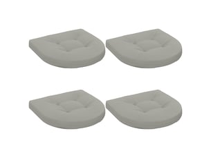 Lot de 4 coussins de siège, coussins d'assise 100 % polyester gris cf60069