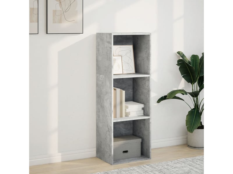  Bibliothèque, meuble de rangement salon gris béton 40x30x114 cm bois d'ingénierie  - Conforama C