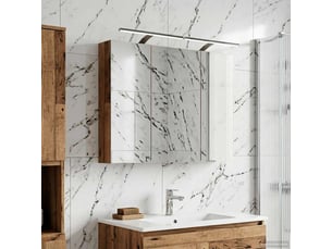 Amoire de salle de bain, meuble de salle de bain avec miroir bois ancien shl8964