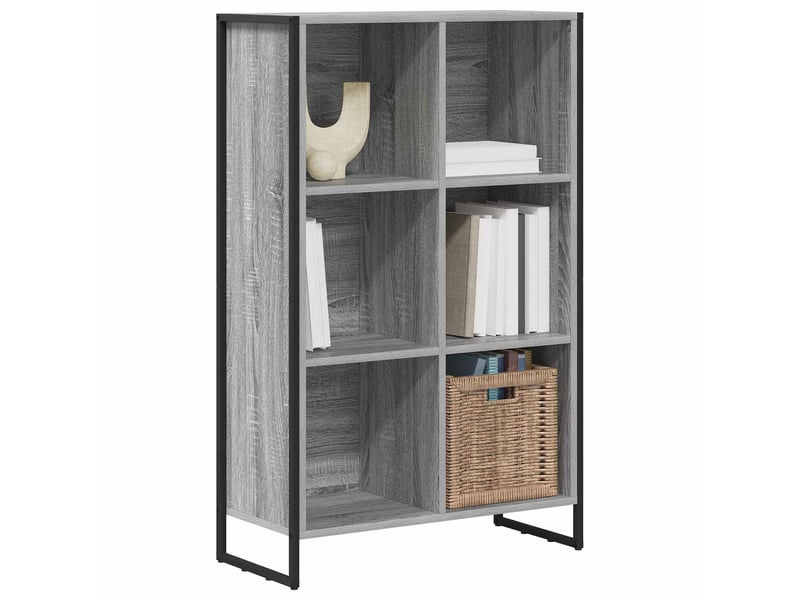  Bibliothèque, armoire à livres 99,5 x 30 x 108,5 cm bois d'ingénierie gris sonoma  - Conforama C