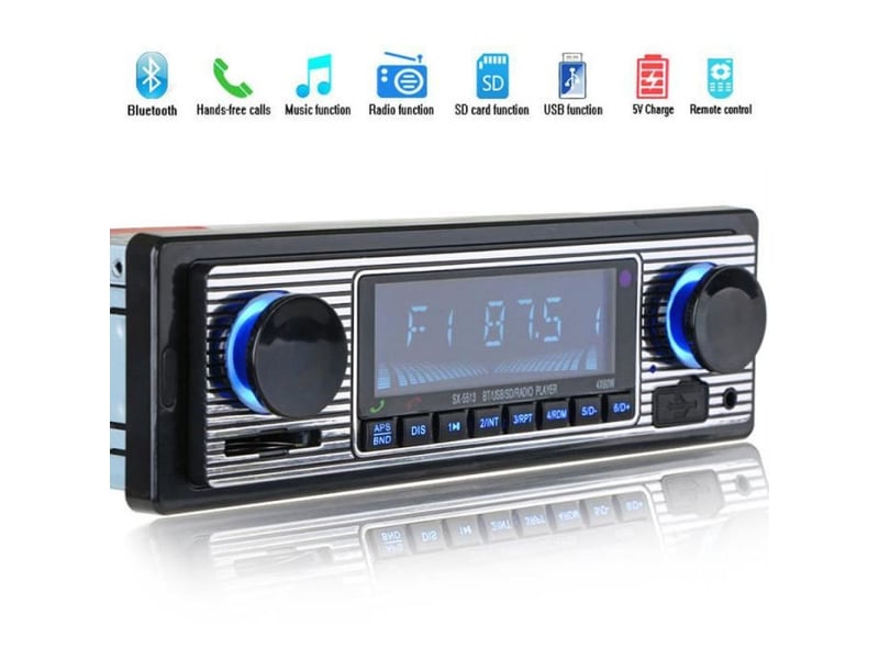  Autoradio double din bluetooth 4 canaux avec lecteur mp3 usb sd radio fm numerique panneau metal brosse  - Conforama A