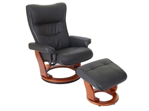 Fauteuil relax manuel   Cuir / Croûte de Cuir noir