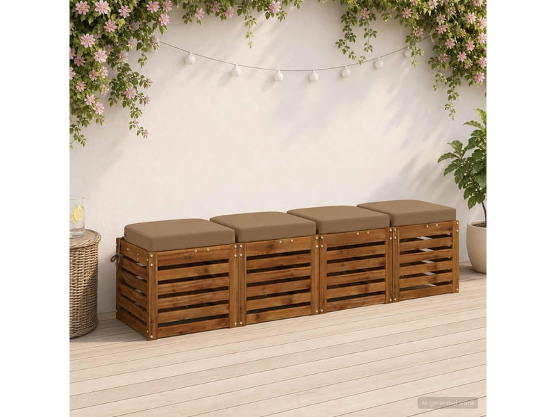 Lot de 4 coussins de siège, coussins d'assise soest 100 % polyester taupe cf60805 - Conforama B