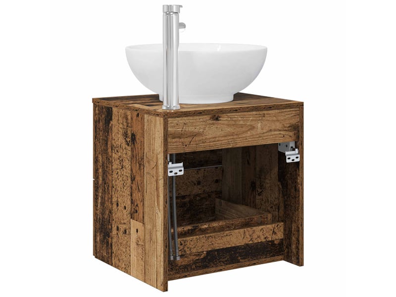 Vanité de lavabo mural, meuble de rangement bois ancien 49.5x44.5x66.5 cm - Conforama E