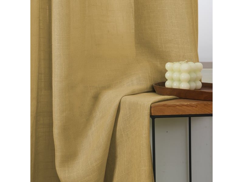  Rideau ajustable 140 x 270 cm + 8 anneaux pinces effet lin evasion miel CP-EVASION-MIEL - Conforama D