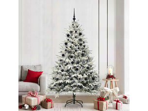 Sapin de noël, arbre de noël artificiel pré-éclairé avec ensemble de boules shl3733
