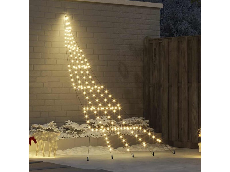  Arbre de noël, sapin de noël led avec piquets au sol blanc chaud 306 cm métal  - Conforama B