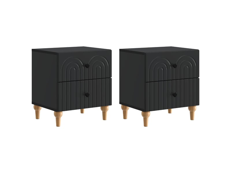  Table de chevet avec tiroir 2 pièces noir 43 x 34,5 x 48 cm  - Conforama B