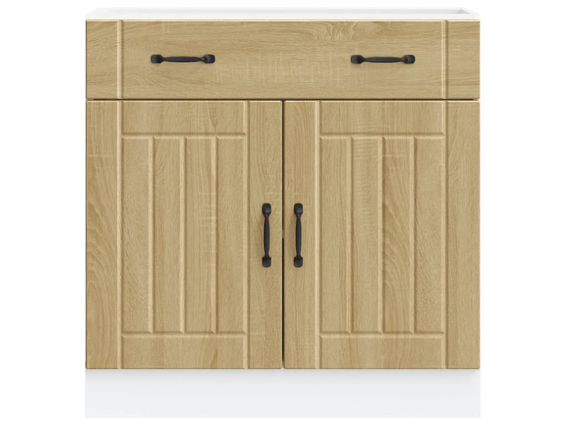  Armoire de cuisine lucca bois ingénierie 80 x 46 x 81,5 cm grand espace de rangement moderne en bois chêne sonoma 02_0050095  - Conforama B
