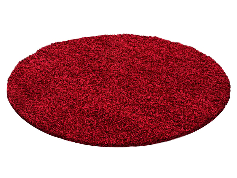 Shaggy - tapis uni rond - rouge 120 x 120 cm LIFE1201201500RED - Conforama A