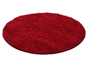 Shaggy - tapis uni rond - rouge 120 x 120 cm