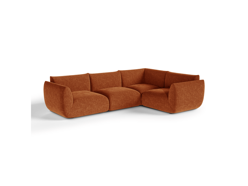  Canapé d'angle droit modulable 6 places en velours chenillé nooma NOOMA - Conforama D