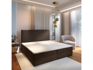 Lit avec rangement 180x200 cm <strong>MASSENO</strong> <strong></strong> coloris marron