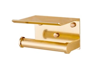 Porte papier toilette multifonction doré, support téléphone mural en alliage aluminium 13x11.5x8cm – rw