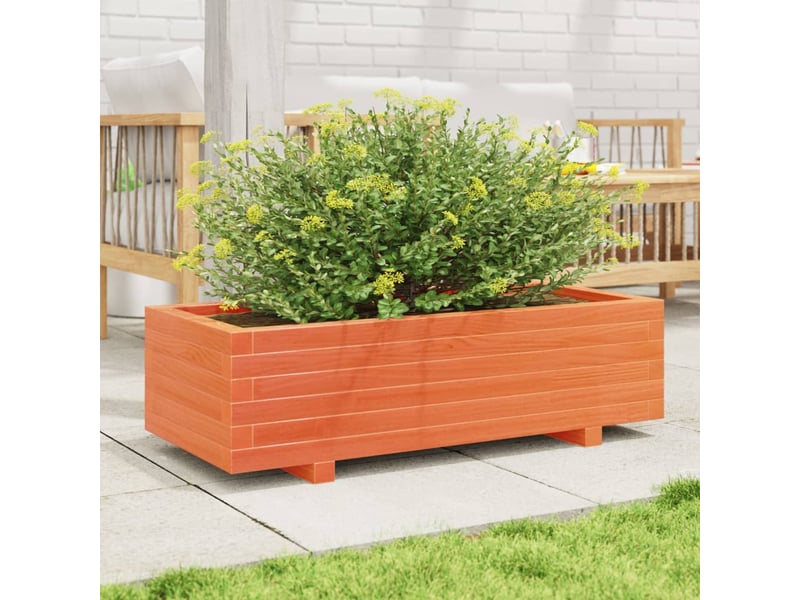  Jardinière - bac à fleurs  marron 90x40x26,5 cm bois de pin massif  - Conforama C