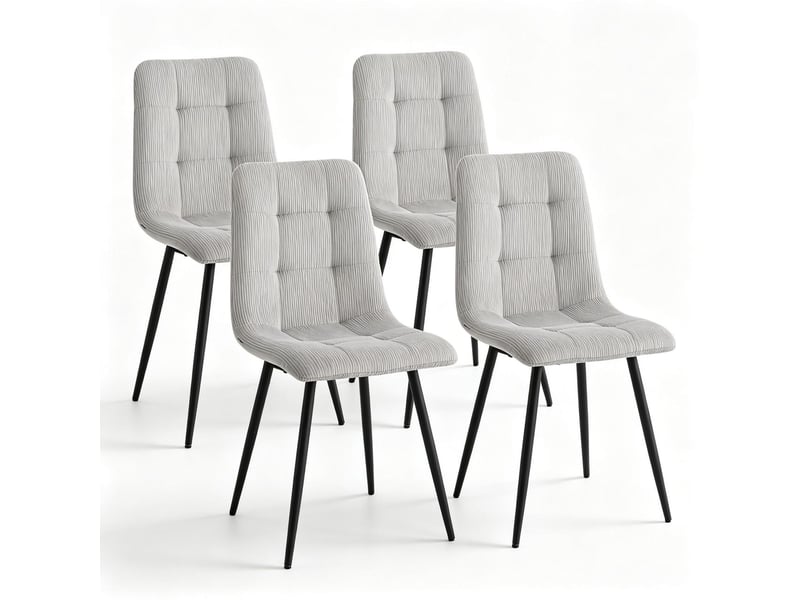  Lot de chaises 4 pièces siège rembourré chaise repas dossier haut usage lecture usage bureau  - Conforama A