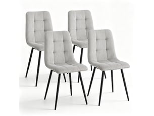 Lot de chaises 4 pièces siège rembourré chaise repas dossier haut usage lecture usage bureau