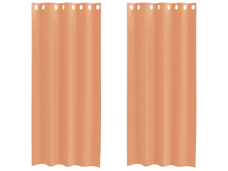  Lot de 2 rideaux en voile, voilages avec œillets terre cuite cf44422  - Conforama A