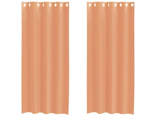 Lot de 2 rideaux en voile, voilages avec œillets terre cuite cf44422
