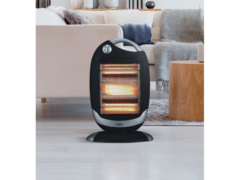  Chauffage radiant oscillant fabrilamp candente 1200 w, 3 puissances, 3 éléments, noir et argent, 52 x 33 x 25 cm 202351278 - Conforama C