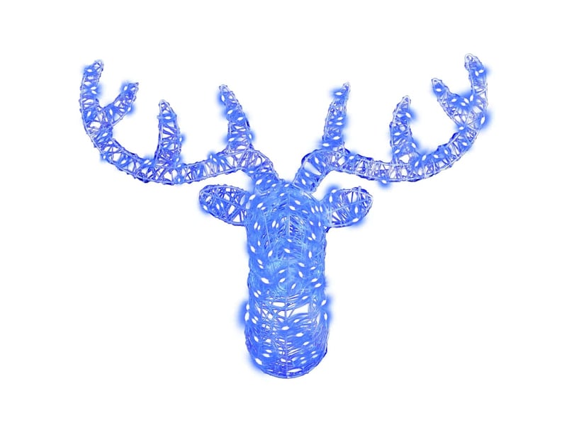  Tête de renne, éclairage de noël 140 led bleu 68 x 36,5 x 62,5 cm acrylique cf62100  - Conforama E