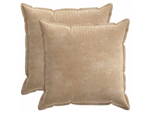Lot de 2 housses de coussin houten taupe 65 x 65 cm tissu chenille cf49375
