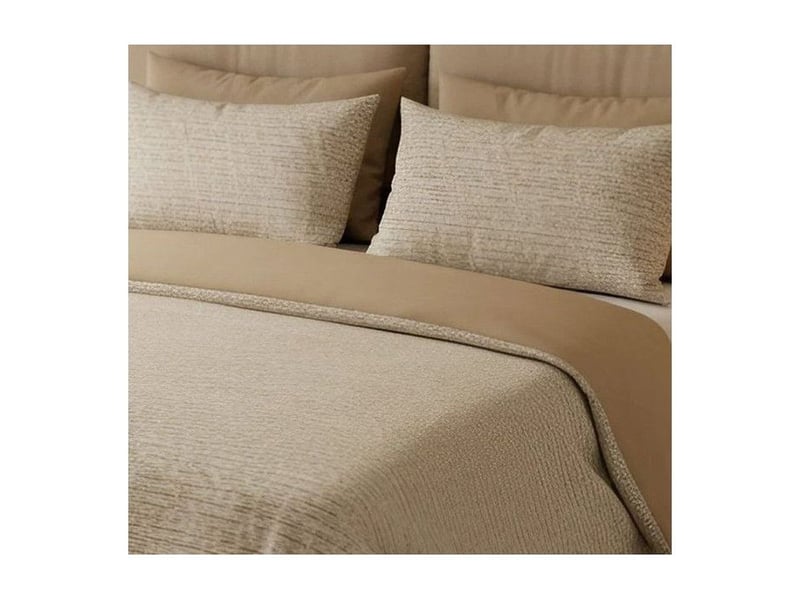  Housse de couette 140x200 et taie 60x60 en coton renforcé gris moutarde blanc 129CTN34770 - Conforama D