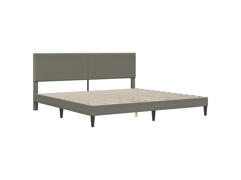 Lit double- lit adulte - cadre de lit gris clair 200 x 200 cm tissu en velours côtelé - Conforama B