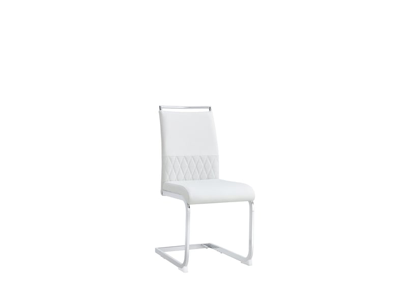  Chaise de salle à manger lot de 4, dossier ergonomique revêtement similicuir et lin, patins antidérapants, entretien facile  - Conforama A