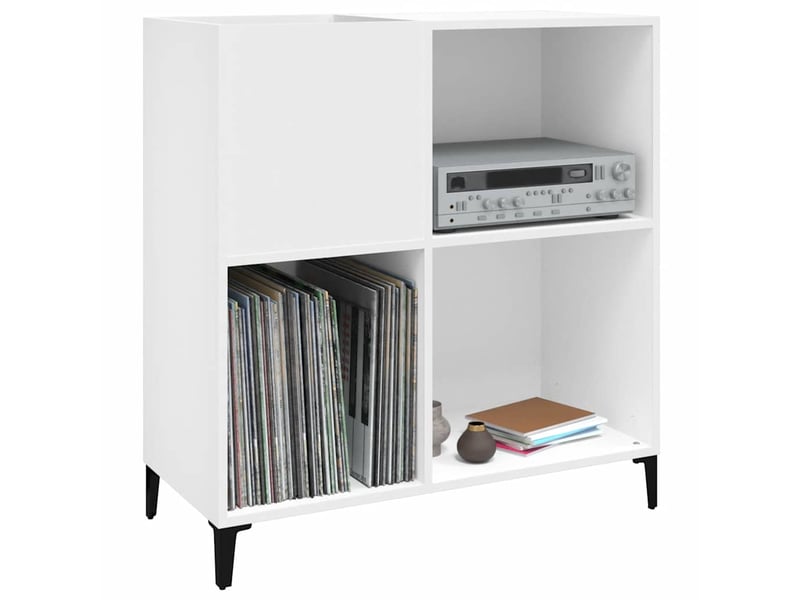  Armoire à disques, armoire de rangement blanc 84,5x38x89 cm bois d'ingénierie  - Conforama D
