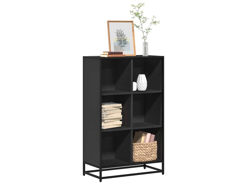  Bibliothèque, meuble de rangement salon noir 65,5x33x107,5 cm bois d'ingénierie  - Conforama B