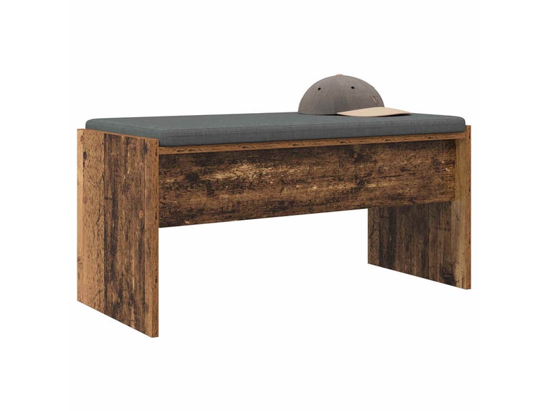  Banc d'entrée, banc interieur avec coussin bois ancien 83x38x40 cm  - Conforama C