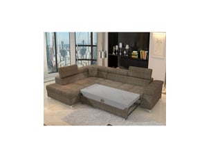 Canapé d'angle gauche fixe <strong></strong> <strong></strong> 4 places Polyester Beige