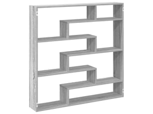 Étagère de rangement, étagère cube murale 7 compartiments sonoma gris