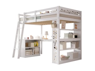 Lit mezzanine 90x200 cm FLORAGRACE   coloris blanc
