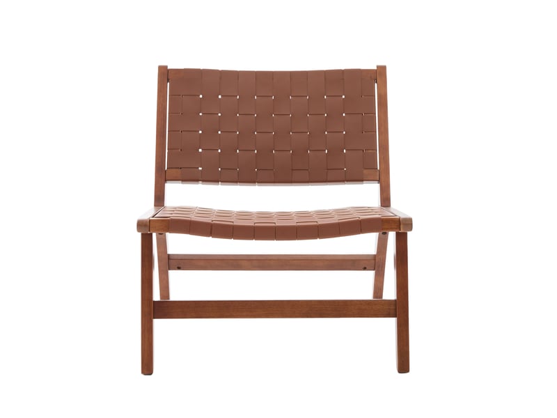  Fauteuil de détente 71x66x72 cm – marron – tressage en pu, sans accoudoirs, style industriel moderne  - Conforama A