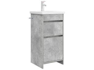 Meuble salle de bain avec évier, meuble de rangement gris béton 42x40x84.5 cm shl4057