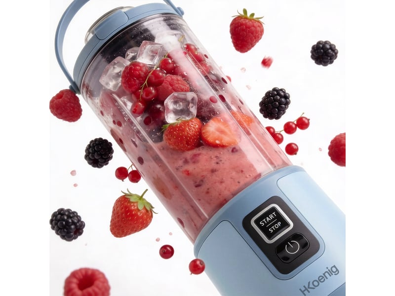  H.koenig mooth16 - mini blender portable sur batterie bleu pastel  - Conforama E