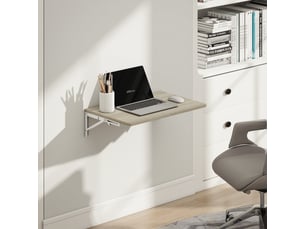 Table pliante murale, 60 x 40 cm, bureau suspendu gain de place aux angles arrondis, pour bureau, salon, chambre, cuisine, chêne