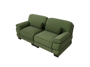 Canapé modulable - 2 places - coussins lombaires - velours côtelé - mobilier de salon - configuration flexible - pratique - vert